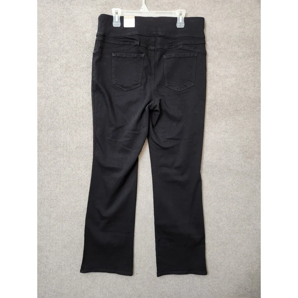 Chicos Perfect Stretch Pull On Bootcut Jeans Womens 2.5 US 14 Black NEW